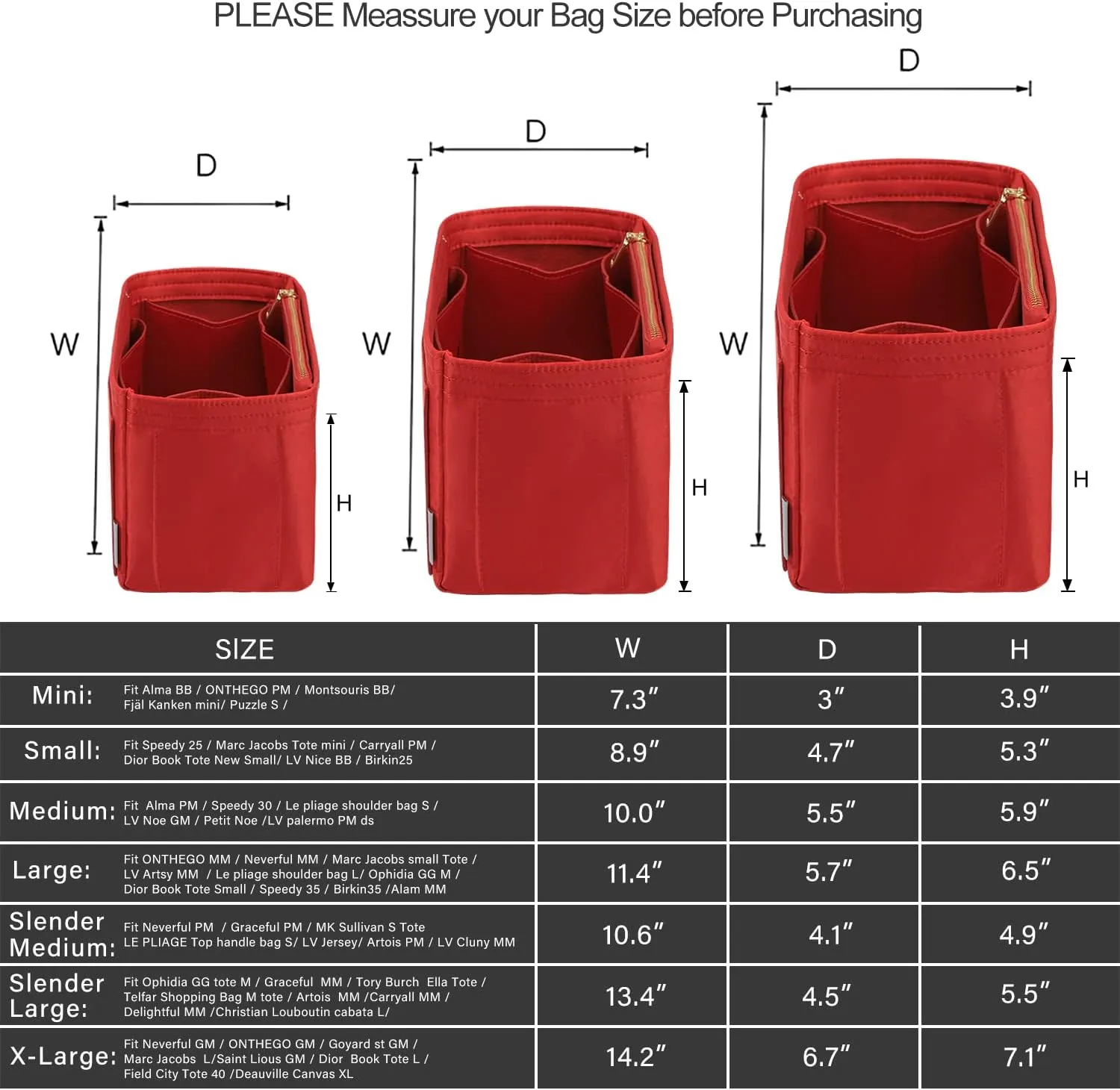 ZTUJO Purse Organizer Insert For Handbags, Silky Touching Bag Organizer Insert With Bottle Holder, Perfect for Speedy, Neverfull, Tote,ONTHEGO,Artsy,Handbag and More (small, Silky Red)