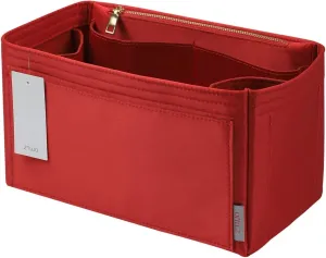 ZTUJO Purse Organizer Insert For Handbags, Silky Touching Bag Organizer Insert With Bottle Holder, Perfect for Speedy, Neverfull, Tote,ONTHEGO,Artsy,Handbag and More (small, Silky Red)